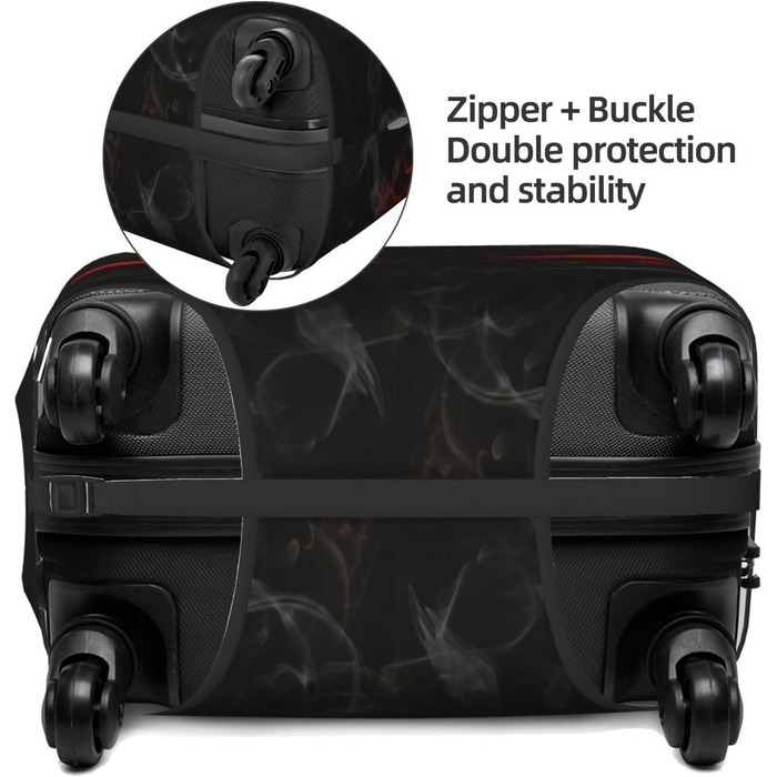 Чохол для багажу Похмурий Череп з еластичної тканини, захисний від подряпин та пилу, чорний, розмір 85 см