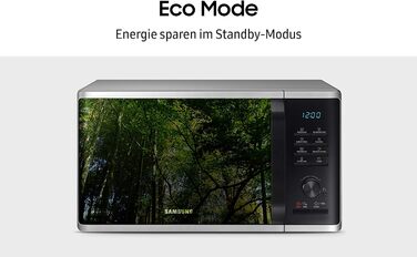 Мікрохвильова піч Samsung MS2AK3515AS/EG, 800 Вт, простір для приготування їжі 23 л, ширина 48,9 см, внутрішня частина керамічної емалі, стійка до подряпин внутрішня частина, програми розморожування QuickDefrost, сріблястий мікрохвильова піч 23 л срібло