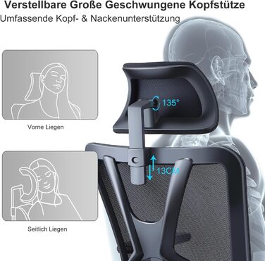 Ергономічне офісне крісло Ticova з 3D-підлокітниками