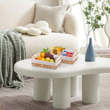 Плетені кошики для зберігання з ручками, комплект кошиків для ванної кімнати з 2 предметів з ротанга, плетені кошики з полицями ручної роботи, кошик для зберігання рушників та туалетного паперу, водяний гіацинт