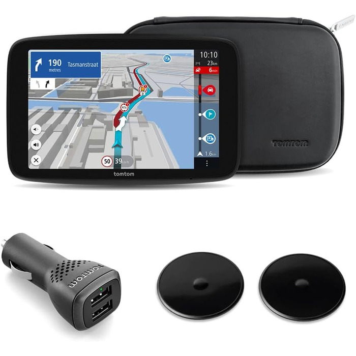 Навігаційна система для вантажівок TomTom GO Expert Plus Premium Pack (7-дюймовий дисплей, ведення маршруту та об&39єкти інфраструктури для великих транспортних засобів, включаючи TomTom Traffic, карти світу, попередження про обмеження руху в режимі реаль