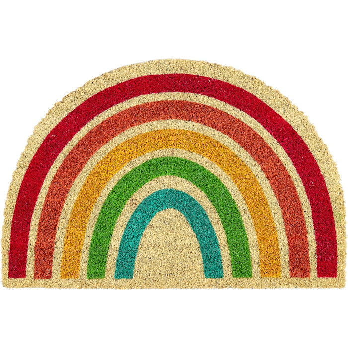 Килимок для дверей Astra Natural Coconut - Кокосовий килимок 40x60 см Веселка - Нековзний килимок для бруду - Килимок для вулиці, килимок для приміщень - Килимок для критої відкритої території 40 x 60 см (прямокутний) Веселка