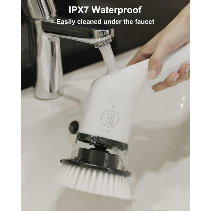 Електрична щітка для чищення, електричний спін-скребок бездротовий з 8 змінними насадками для свердління, швабра для ванни та плит