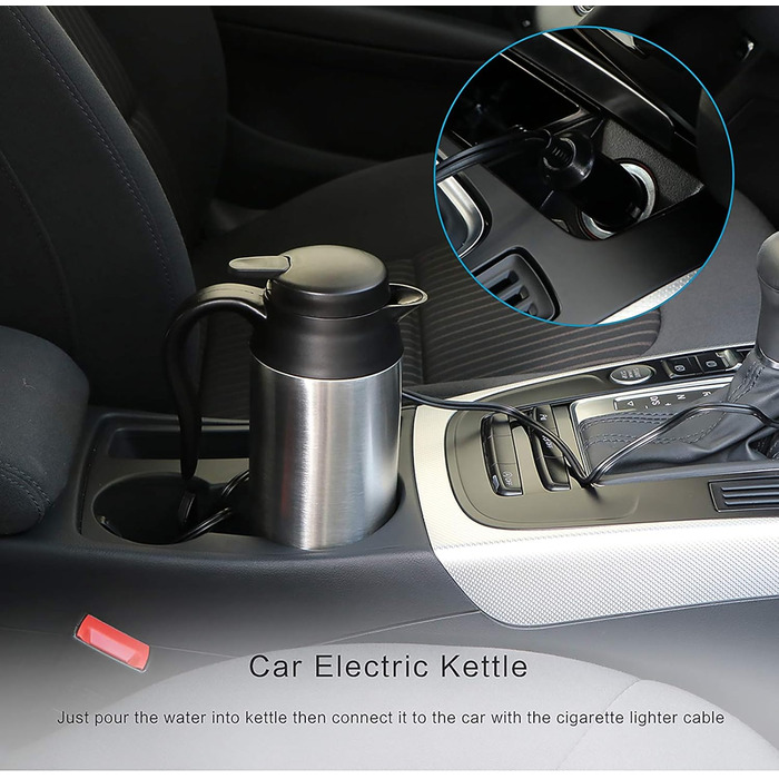 Мл дорожній чайник, автомобільний чайник з нержавіючої сталі 12В прикурювач дорожній чайник електричний чайник для гарячої води ка