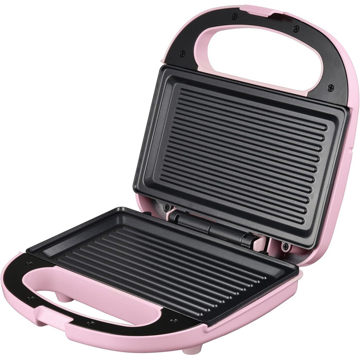 Бутербродниця 2 скибочки, серія Sweet Pink Пластини для гриля з антипригарним покриттям Дисплеї з підсвічуванням Бутербродниця з антипригарним покриттям Рожевий тостер Тостер гриль 750 Вт Вафельниця