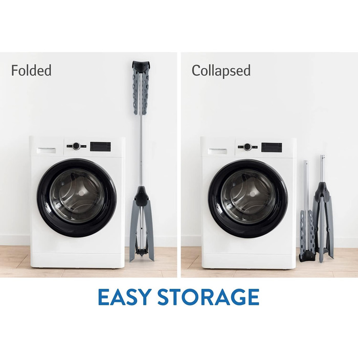 Вішалка для одягу Tatkraft Pine кінь, ротаційна сушарка для кемпінгу, нержавіюча сталь, компактна складна, сіра