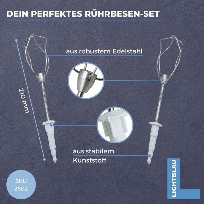 Світло-блакитний вінчик 653471 для ручного міксера Bosch I Змінний вінчик підходить для, наприклад, MFQ30, MFQ35, MFQ4, MQ95, MQ96, I Вінчик Bosch з 4 проводами, I 2502 Аксесуари Кухонний комбайн Bosch