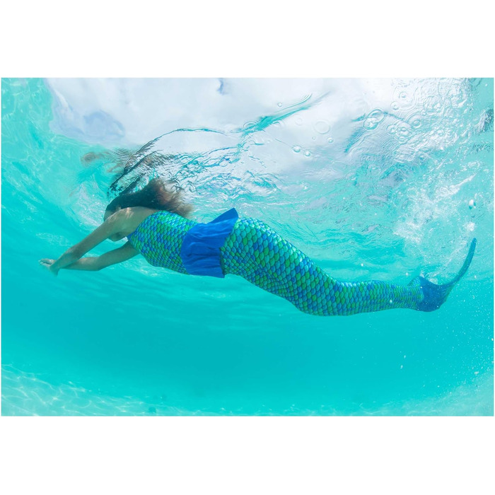 Моноласти Fin Fun Mermaid Tail для дітей віком від 14 років з посиленими кінчиками - моноласти, включаючи хвіст русалки, оригінальної якості Aussie Green Youth L