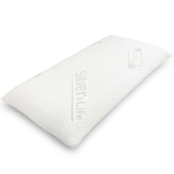 Ортопедична подушка для шиї Silver Neck - в&39язкопружна подушка, подушка з піни з ефектом пам&39яті з чохлом Silver & Life - 70x34 см - висота 13 см 70 x 34 см, висота 13 см