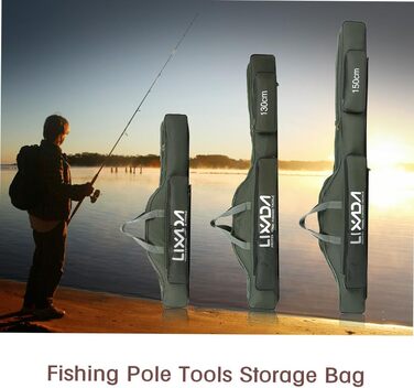 Сумка для риболовлі Lixada Портативний складаний футляр для вудки на відкритому повітрі 100 см/130 см/150 см Зелений 150 см