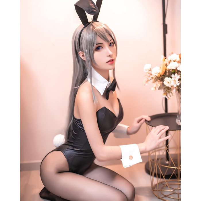 Костюм Жінки Bunny Senpai Косплей Мей Сакурадзіма Костюм Боді XXL Чорний