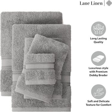 Набір рушників для ванної кімнати LANE LINEN, 100 бавовна, м'який банний набір, 6 банних рушників, 6 рушників для рук, 6 фланелей,