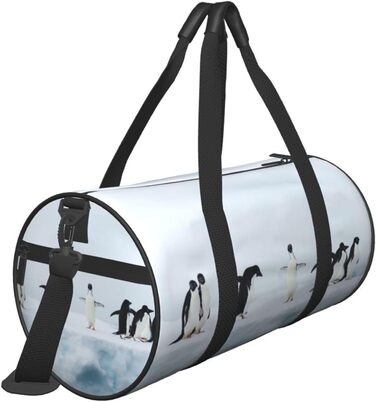 Дорожня сумка Париж, з принтом, кругла, великої місткості, для піших прогулянок, відпустки, ділових поїздок та іншого, пінгвіни на айсберзі, універсальний розмір