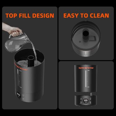 Зволожувач повітря 6 л з верхнім заповненням прохолодного туману Зволожувачі повітря для рослин намет для вирощування, 2024 Spider