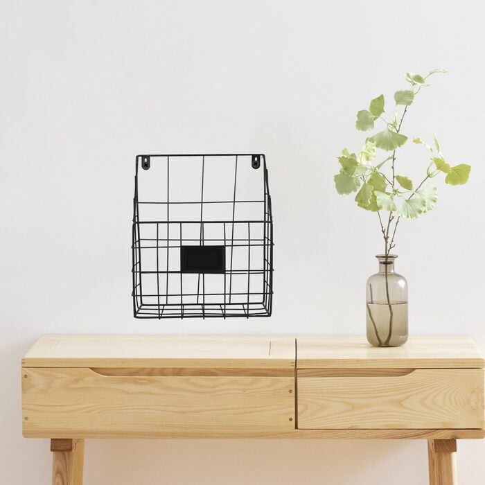 Настінний кошик Toyvian з металу та заліза, кований настільний органайзер для настінного кріплення, кошик для зберігання журналів та книг, настінна полиця для кухні, офісу, ванної кімнати