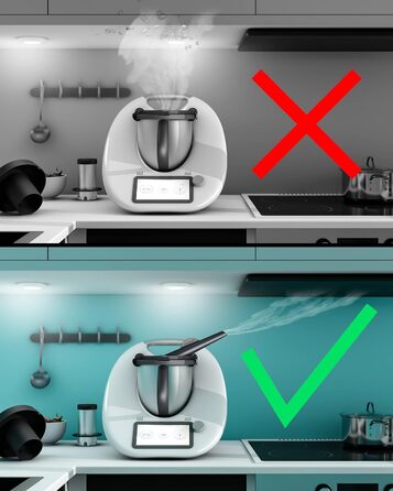 Паровий дивертор mixtaste сумісний з Thermomix TM5, TM6, TM Friend, із захищеним захистом від переливу, насадкою для відхилення пари, аксесуарами, каміном, захистом меблів, витяжкою