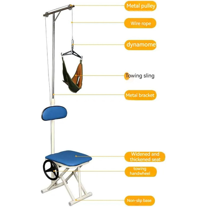 Регульоване крісло для витягування шийного хребця, розбірне крісло для витягування шийного хребця, розтяжка для шиї для фізичної терапії