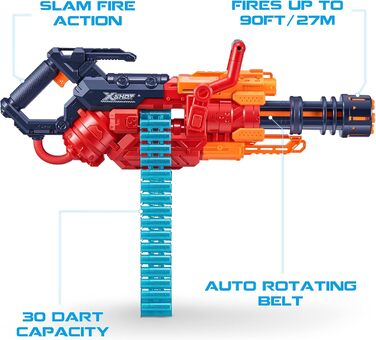 Бластер для дротиків з пінопласту X-Shot Excel Crusher (стрічка для дротиків на 35 стрічок, 48 дротиків)