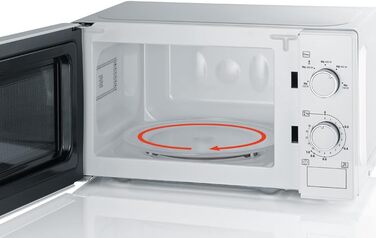 Мікрохвильова піч SEVERIN, мікрохвильова піч для розморожування та підігріву, мікрохвильова піч з поворотним столом для рівномірного розподілу тепла, білий/хром, MW 7770 Multicolor