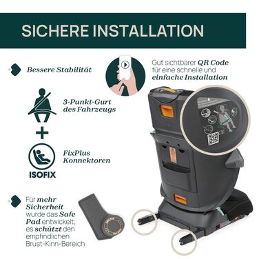 Автокрісло Chicco Fold & Go i-Size 100-150 см, Регульоване дитяче автокрісло для дітей віком приблизно від 3-12 років (приблизно 1