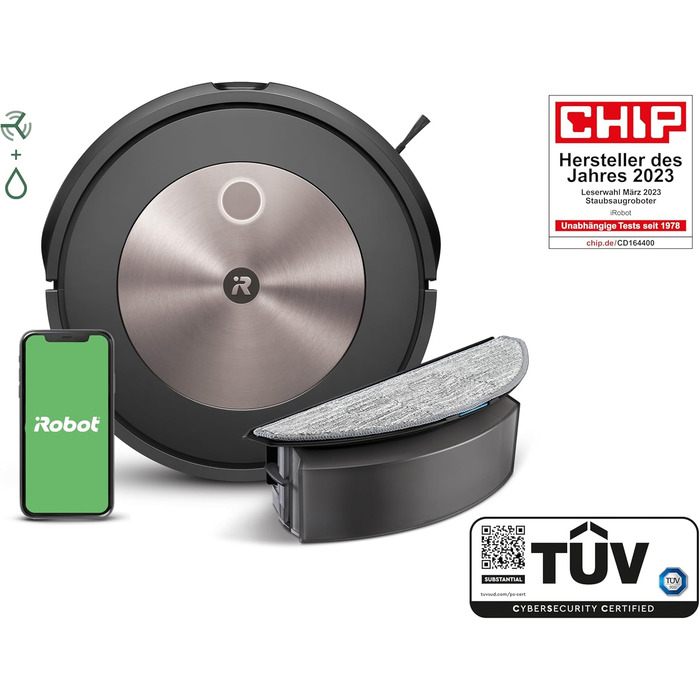 Робот-пилосос і миючий робот, картографування та навігація PrecisionVision, 4-етапне прибирання, виявлення та уникнення об'єктів,