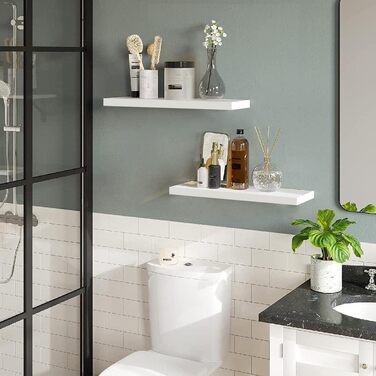 Настінні полиці, білі, плаваючі, 3 шт. и, виготовлені з дерева, настінне кріплення, декоративні дерев&39яні полиці для вітальні, спальні, ванної кімнати, 40 см x 12 см x 1,5 см