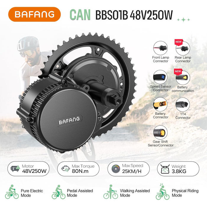 Комплект для переобладнання електровелосипеда Bafang 48 V 250 Вт середнього приводу