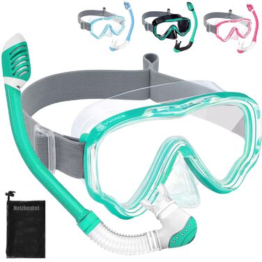Набір для підводного плавання Vvinca для дітей віком 4-14 років, окуляри для дайвінгу з трубкою, набір для дайвінгу для дівчаток та хлопчиків, захист від запотівання 180, захист від протікання, регульовані еластичні окуляри для плавання, маска для підводн