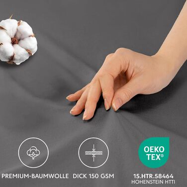 Наволочка 40 x 80 (Комплект з 2 шт. ) - 100 Трикотаж Бавовна 150 г/кв.м Наволочки -Антрацит - Для подушки 40 х 80 см - Чохол на по