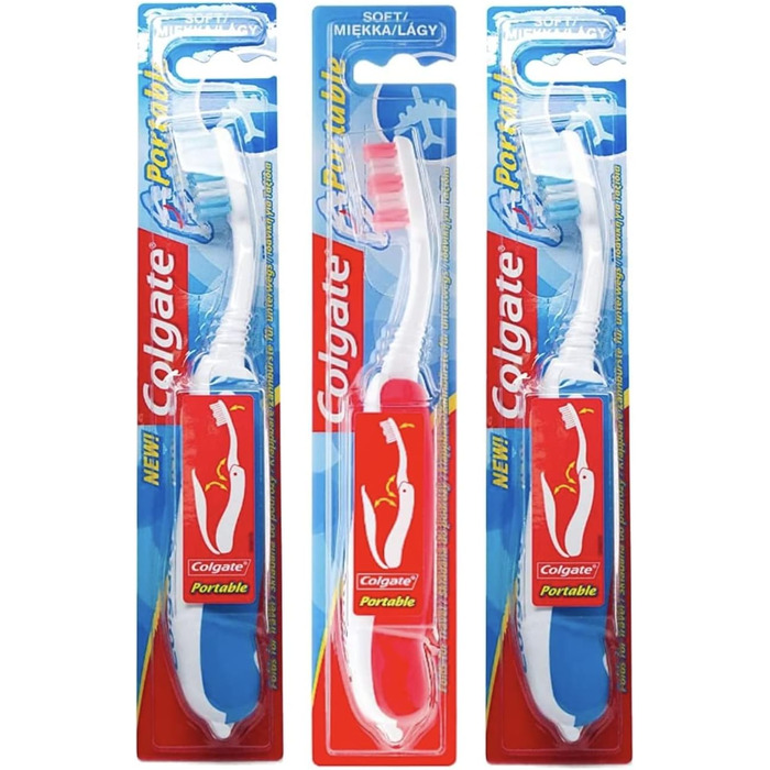 Упаковки портативних розбірних м'яких зубних щіток Colgate з Sanitral в упаковці 50 паличок для зубної нитки (набір з 4 шт. ), 3