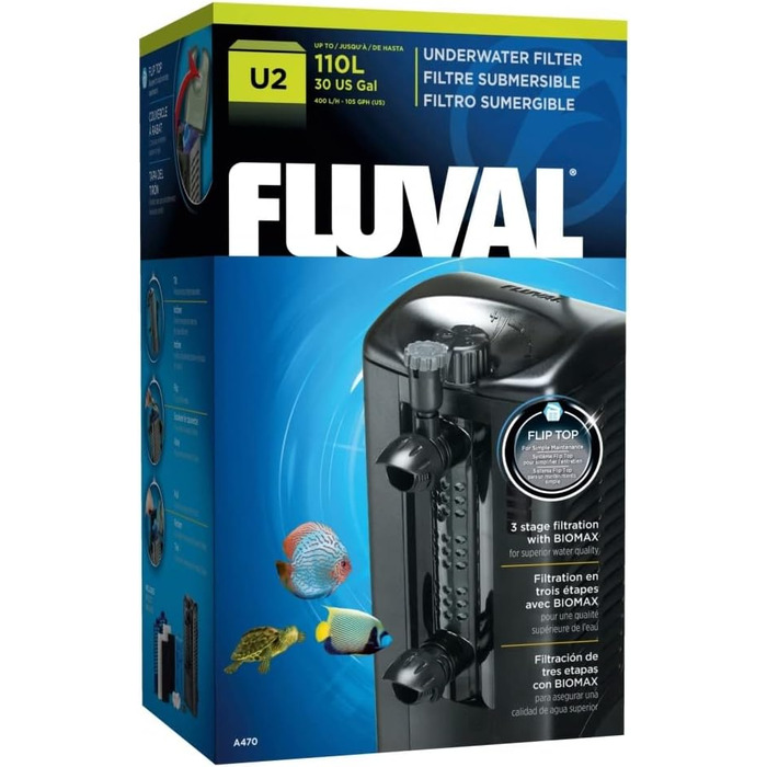 Внутрішній фільтр Fluval U2, для акваріумів від 45 до 110 л, 5 Вт