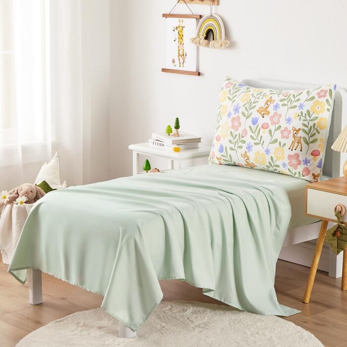 Комплект дитячої постільної білизни для дівчаток, 4-компонентний, м'який комплект постільної білизни для дитячого ліжечка з ковдро