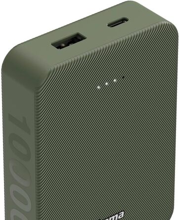 Зовнішній акумулятор з USB C USB A, сертифікований Power Pack, світлодіодний дисплей, акумулятор для аксесуарів мобільного телефону, планшета, Bluetooth-боксу тощо, маленький портативний зарядний пристрій) зелений, 10 10000mAh (