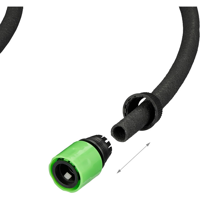 Крапельний шланг, 50 м, перфорований шланг для поливу високих грядок та живоплотів, садовий шланг, чорний