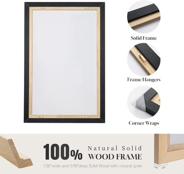 Чорно-біле абстрактне настінне мистецтво в стилі бохо в рамці, 3 шт. сучасні бежеве полотно, картини-витвори мистецтва для стін, чорні геометричні картини для вітальні, спальні, коридору, офісу, настінний декор 16x24 дюймів, 16&39 Ш x 24&39 В x 3 шт. геом