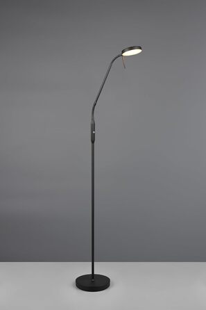 Світлодіодна торшерна лампа Reality Moreno R44561132, матовий чорний метал, 3 Вт LED, акумулятор із зарядною станцією, сенсорний диммер, регулювання кольору світла