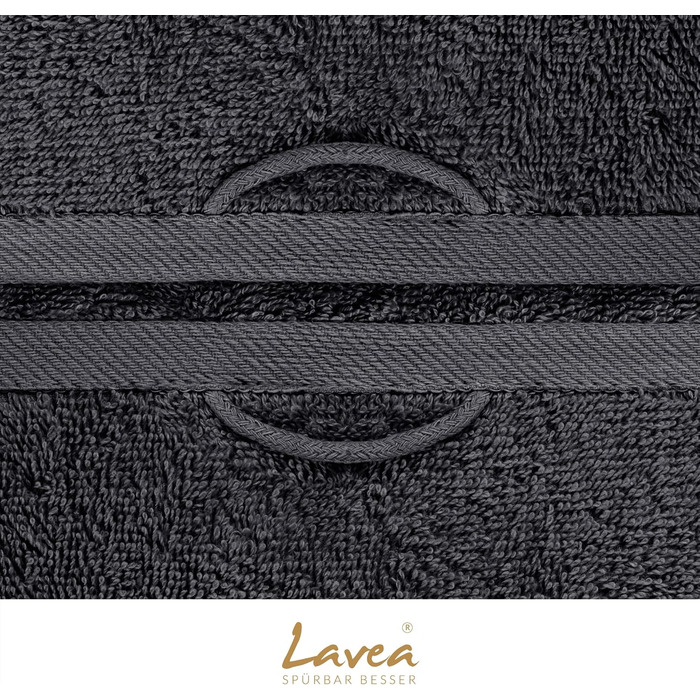 Комплект килимків для ванної Lavea з 4 предметів, килимки для ванної 5080 см, нековзні килимки для ванної, 100 бавовняна махрова тканина, 800 г/м з підвищеною абсорбцією, можна прати при 60C, серія Elena, килимки для ванної, комплект з 4 предметів, антрац