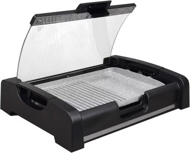 Настільний гриль Syntrox Germany Strivasa з керамічною пластиною для гриля, електричний гриль 2200 Вт, контактний гриль, електричний настільний гриль, зручний, 6 кілограмів, нековзні гумові ніжки