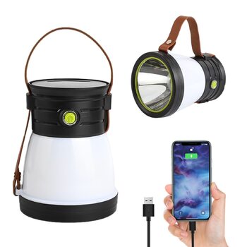 Світлодіодний сонячний кемпінговий ліхтар, USB-акумуляторний кемпінговий ліхтар з акумулятором 1200 мАг, 5 світлодіодних режимів освітлення, кемпінговий ліхтар з функцією ліхтарика та портативним зарядним пристроєм, водонепроникний кемпінговий ліхтар IP65