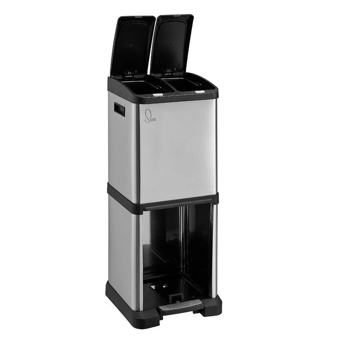 Відро для сміття 3 відділення високоякісне педальне відро для сміття Відро для сміття для кухні - Відро для сміття кухонне 3 відді