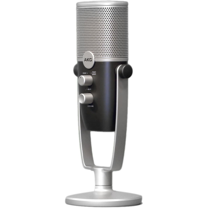 Професійний USB-C конденсаторний мікрофон AKG Pro Audio Ara два режими захоплення звуку для подкастингу, влогінгу, геймінгу та стрімінгу, синій та сріблястий