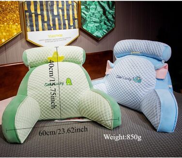 Подушка для читання, 60 x 40 см, м&39яка плюшева подушка для спини, ліжко, мила подушка для читання з тваринами для дітей та дорослих, багатофункціональна подушка для спинки дивана, для ігор, перегляду телевізора, розслаблюючий стиль 1