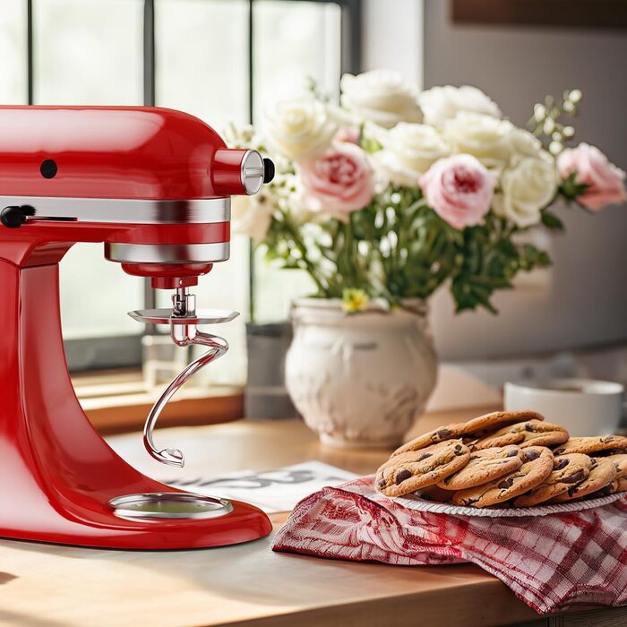 Спіральний гачок для тіста GVODE для мішалки Kitchenaid, гачок для тіста K45DH для міксера 4.5-5 QT з нахиленою головкою, насадка для тіста з нержавіючої сталі, ефективне замішування хліба, піци, можна мити в посудомийній машині