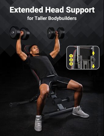 Складана силова лава YOLEO 400 кг для професійних силових тренувань, похила силова лава, краще підходить для професіоналів, регульована спинка в 10 положеннях / сидіння та підставка для ніг в 3 положеннях