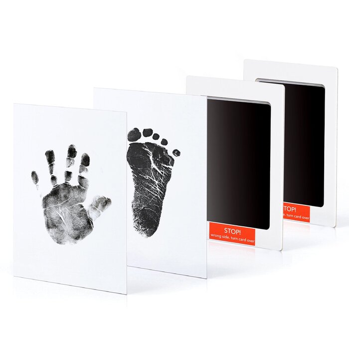 Фотоальбом Norjew's Baby Handprint and Footprint з двома чорнильними подушечками CleanTouch і чотирма картками для друку - дитяча шкіра не контактує з фарбою, ідеальний подарунок на свято дитини