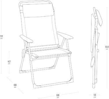 Розкладний стілець Lafuma Mobilier ALU CHAM XL, Batyline, Ocan II, 67,5x68x111 см