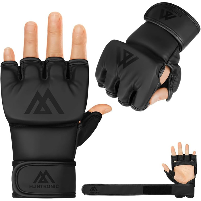 Рукавички Flintronic Fitness MMA, тренувальні рукавички для греплінгу, спарингу MMA з вентильованою долонею, шкіряні рукавички для спарингу для чоловіків та жінок для муай-тай, MMA, бойових мистецтв, кікбоксингу