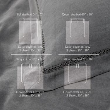 Комплект підковдри Double Stitch by Bedsure Linen Tencel Lyocell, м'який підодіяльник, двоспальний, стійкий, вологонепроникний, ох