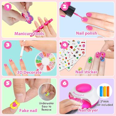 Студія нігтів LemonDream, подарунки для дівчаток 7-12 років, лак для нігтів, дитячі іграшки, подарунки, макіяж, на день народження, Різдво, Хелловін, вечірку