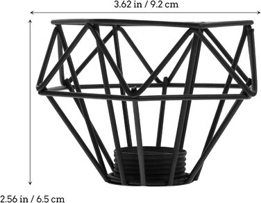 Металева лампочка Захисна клітка Абажур Вінтажний тримач для лампи Підвісний шнур освітлення Освітлювальний прилад Фермерський будинок Спальня Оздоблення їдальні, 3,62X3,62X2,55 дюйма Чорний